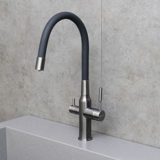 Смеситель для кухни Lemark Expert LM5083GMN-Black с подключением к фильтру с питьевой водой чёрный/графит